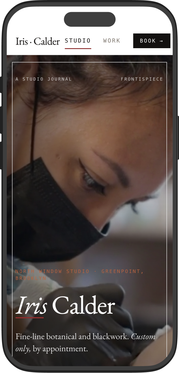 Iris Calder, Tattoo Artist mobile cover